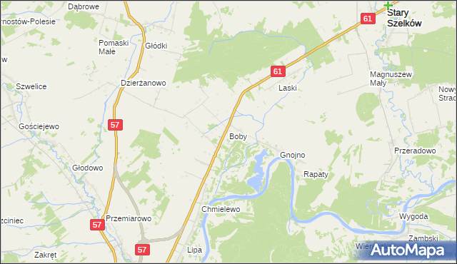 mapa Boby, Boby na mapie Targeo