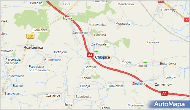 mapa Chłopice, Chłopice na mapie Targeo