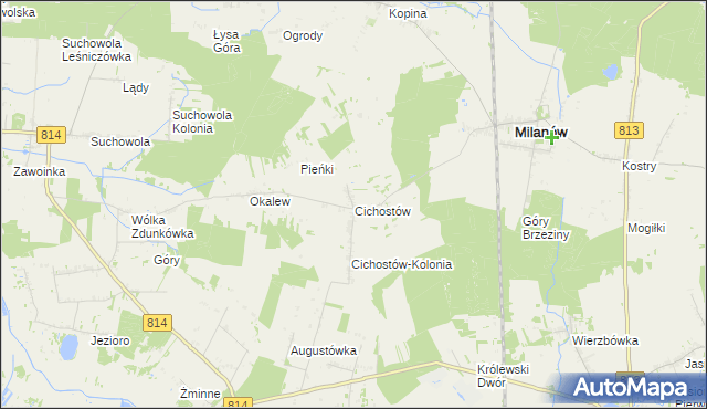 mapa Cichostów, Cichostów na mapie Targeo