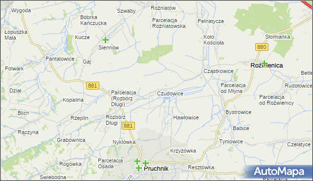 mapa Czudowice, Czudowice na mapie Targeo