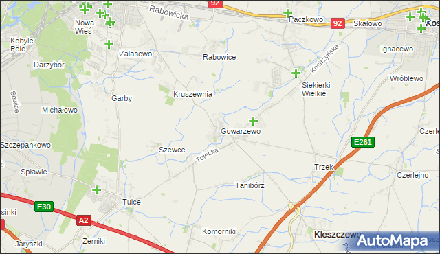 mapa Gowarzewo, Gowarzewo na mapie Targeo