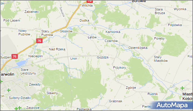 mapa Goździk, Goździk na mapie Targeo