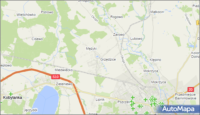 mapa Grzędzice, Grzędzice na mapie Targeo