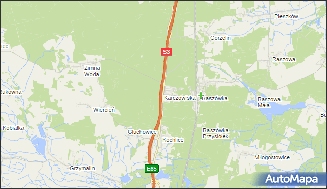 mapa Karczowiska, Karczowiska na mapie Targeo