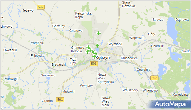 mapa Kętrzyn, Kętrzyn na mapie Targeo