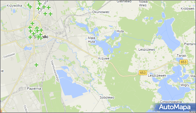 mapa Krzywe gmina Suwałki, Krzywe gmina Suwałki na mapie Targeo