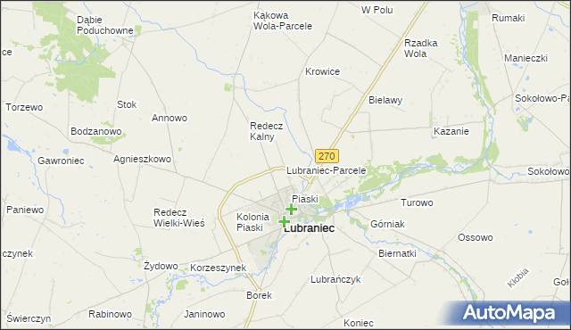 mapa Lubraniec-Parcele, Lubraniec-Parcele na mapie Targeo