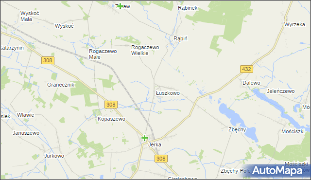 mapa Łuszkowo, Łuszkowo na mapie Targeo