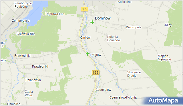 mapa Mętów, Mętów na mapie Targeo