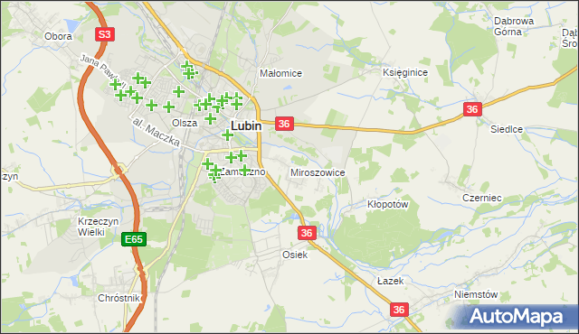 mapa Miroszowice, Miroszowice na mapie Targeo