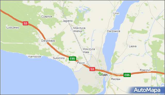 mapa Mokrzyca Mała, Mokrzyca Mała na mapie Targeo