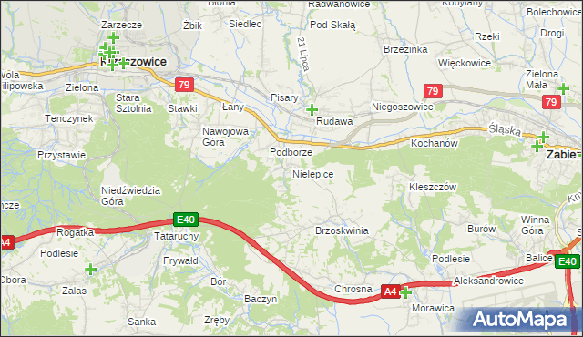 mapa Nielepice, Nielepice na mapie Targeo