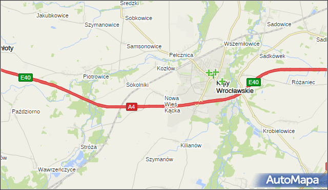 mapa Nowa Wieś Kącka, Nowa Wieś Kącka na mapie Targeo