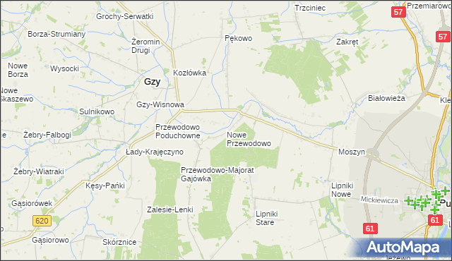 mapa Nowe Przewodowo, Nowe Przewodowo na mapie Targeo