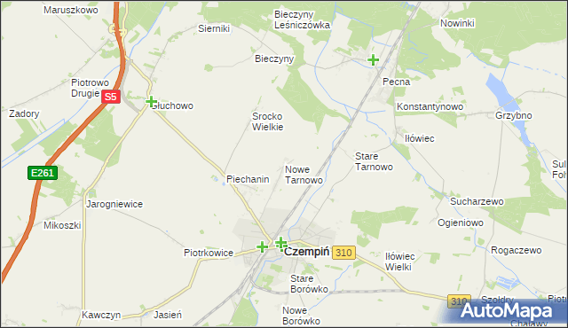 mapa Nowe Tarnowo, Nowe Tarnowo na mapie Targeo