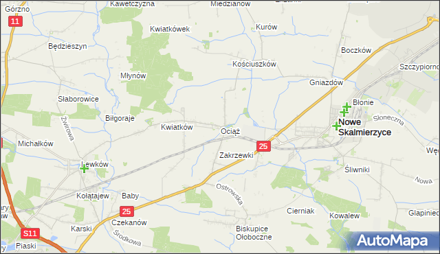 mapa Ociąż, Ociąż na mapie Targeo