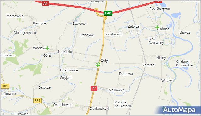 mapa Orły powiat przemyski, Orły powiat przemyski na mapie Targeo