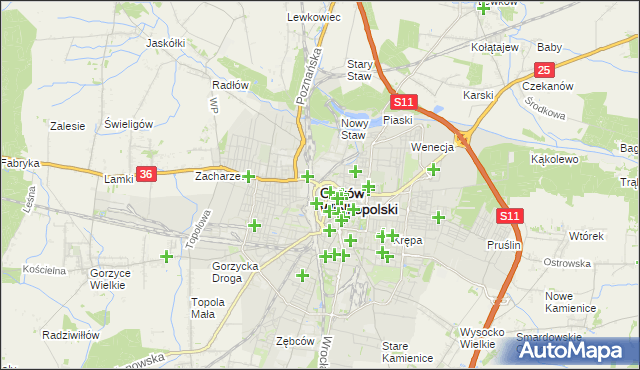 mapa Ostrów Wielkopolski, Ostrów Wielkopolski na mapie Targeo