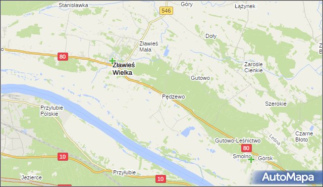 mapa Pędzewo, Pędzewo na mapie Targeo