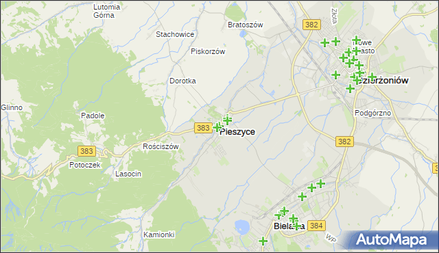 mapa Pieszyce, Pieszyce na mapie Targeo