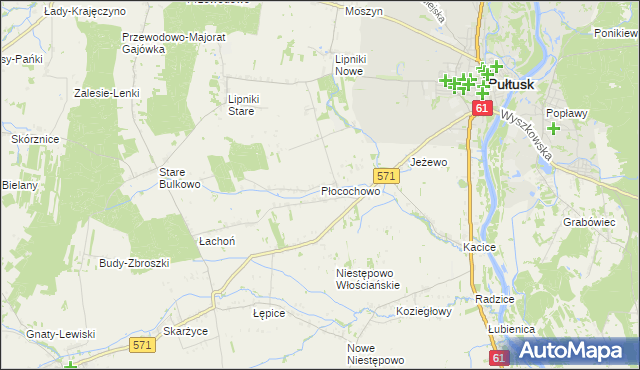 mapa Płocochowo, Płocochowo na mapie Targeo