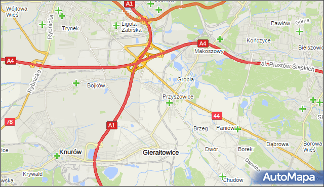 mapa Przyszowice, Przyszowice na mapie Targeo