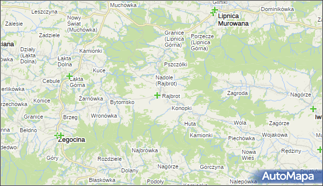 mapa Rajbrot, Rajbrot na mapie Targeo