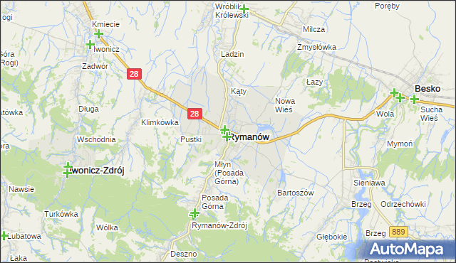 mapa Rymanów, Rymanów na mapie Targeo