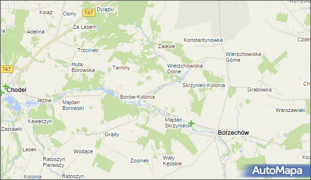 mapa Skrzyniec, Skrzyniec na mapie Targeo