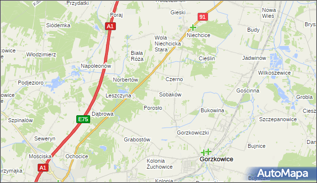 mapa Sobaków, Sobaków na mapie Targeo