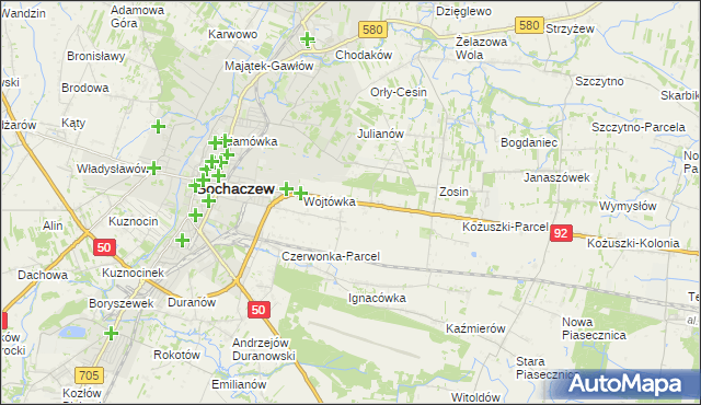 mapa Sochaczew-Wieś, Sochaczew-Wieś na mapie Targeo
