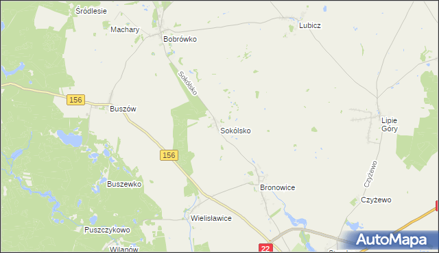 mapa Sokólsko, Sokólsko na mapie Targeo