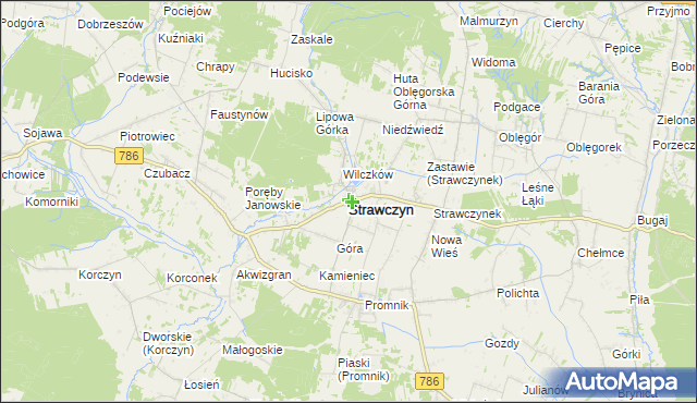 mapa Strawczyn, Strawczyn na mapie Targeo