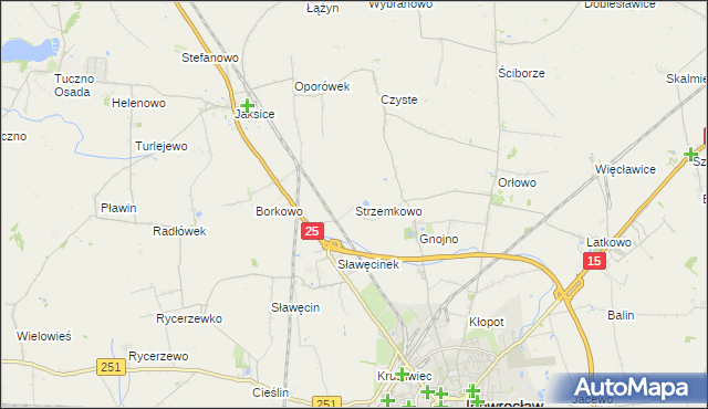 mapa Strzemkowo, Strzemkowo na mapie Targeo