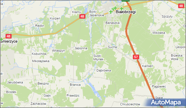 mapa Suski Młynek, Suski Młynek na mapie Targeo