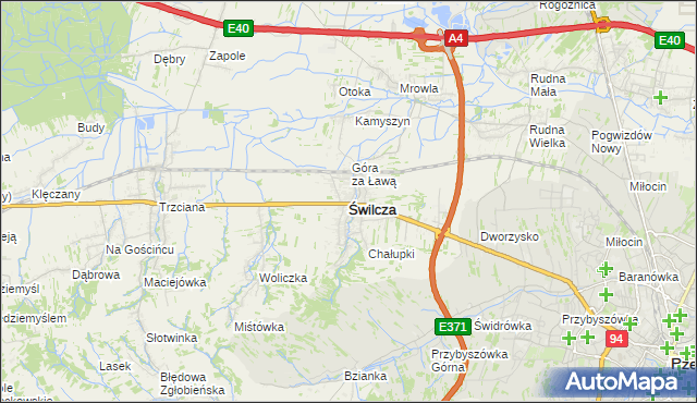 mapa Świlcza, Świlcza na mapie Targeo