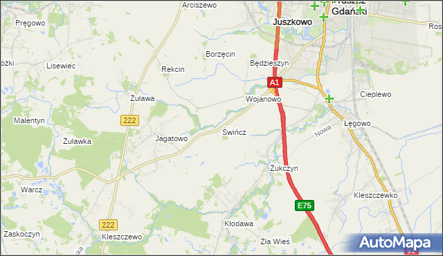 mapa Świńcz, Świńcz na mapie Targeo