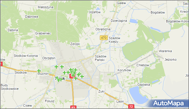 mapa Szadów Pański, Szadów Pański na mapie Targeo
