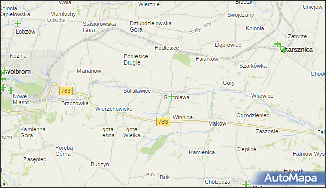 mapa Szreniawa gmina Gołcza, Szreniawa gmina Gołcza na mapie Targeo