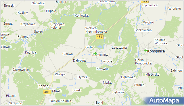 mapa Szynkielów, Szynkielów na mapie Targeo