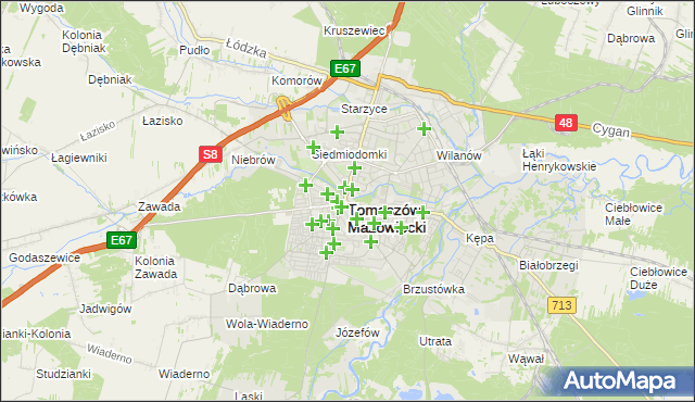 mapa Tomaszów Mazowiecki, Tomaszów Mazowiecki na mapie Targeo