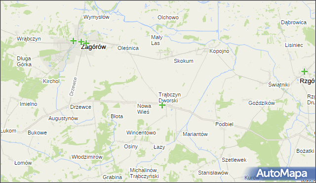 mapa Trąbczyn Dworski, Trąbczyn Dworski na mapie Targeo