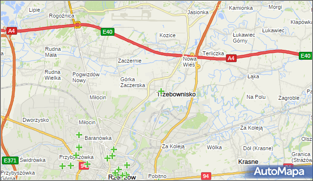 mapa Trzebownisko, Trzebownisko na mapie Targeo