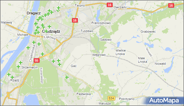 mapa Węgrowo, Węgrowo na mapie Targeo