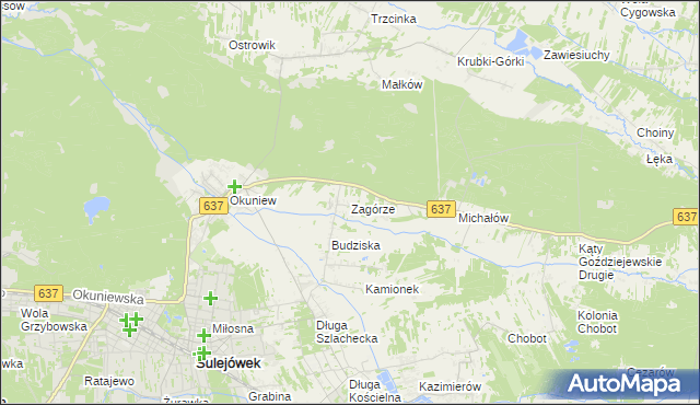 mapa Zagórze gmina Halinów, Zagórze gmina Halinów na mapie Targeo