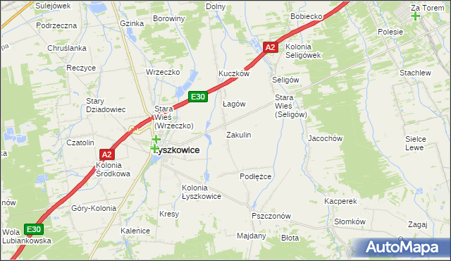 mapa Zakulin, Zakulin na mapie Targeo