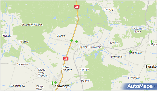 mapa Zbiersk-Cukrownia, Zbiersk-Cukrownia na mapie Targeo