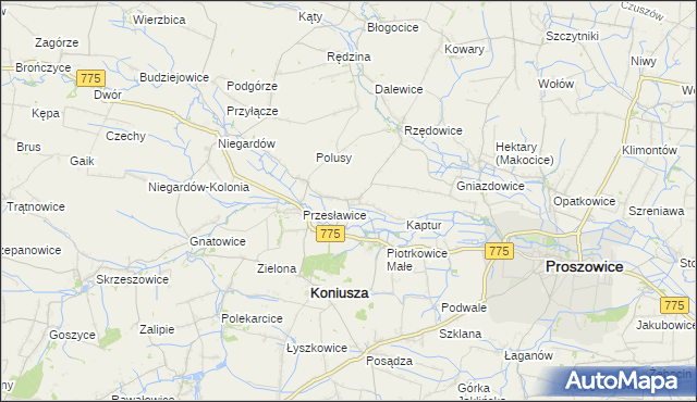 mapa Chorążyce, Chorążyce na mapie Targeo