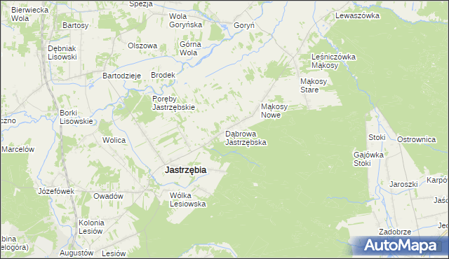 mapa Dąbrowa Jastrzębska, Dąbrowa Jastrzębska na mapie Targeo