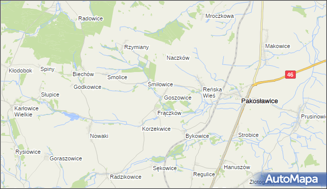 mapa Goszowice, Goszowice na mapie Targeo